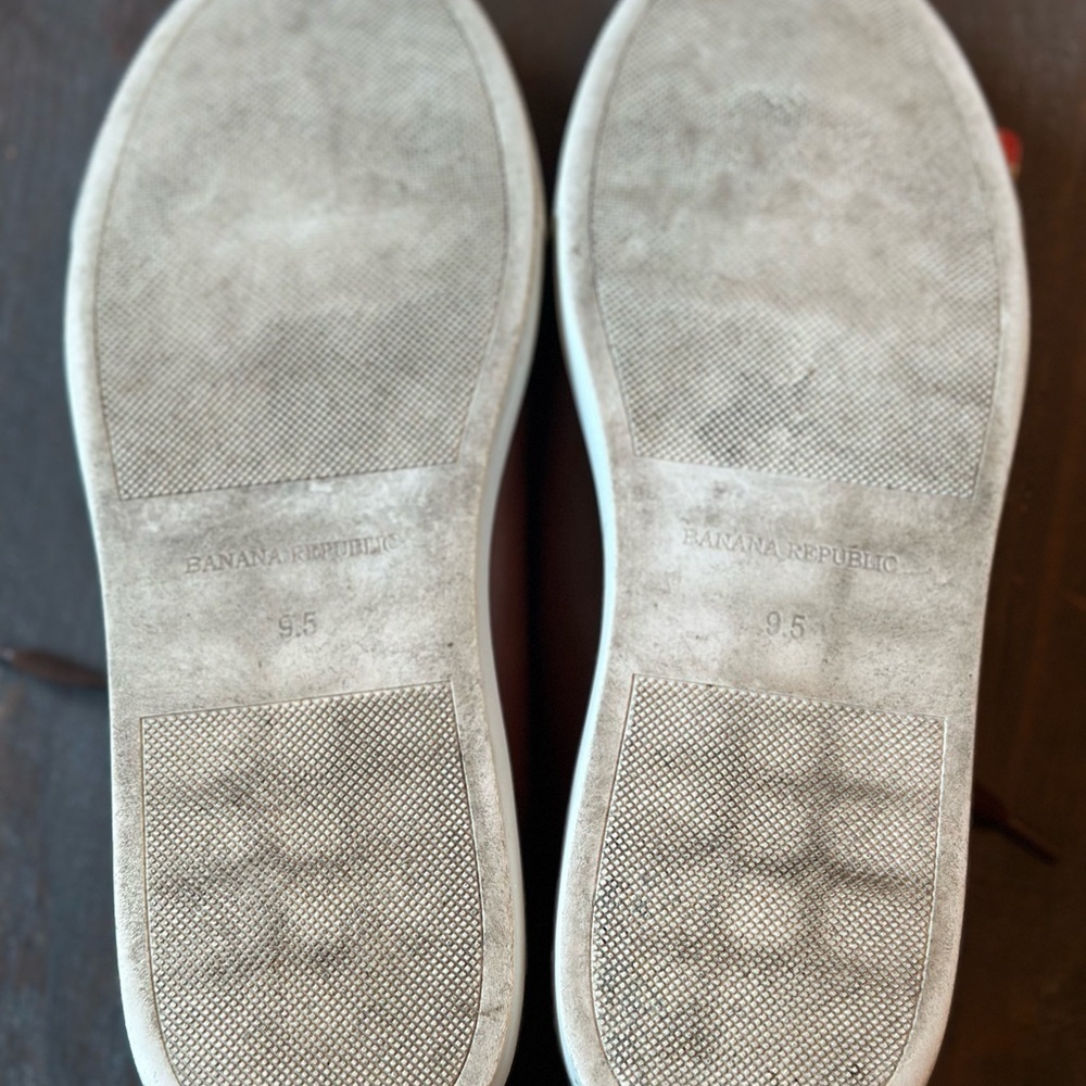 Banana Republic Men's Shoe Size 9.5 Brown Vegan Leather Lace Up Sneakers - Picture 7 of 7
